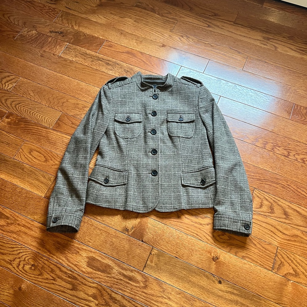 Banana Republic Plaid military style blazer